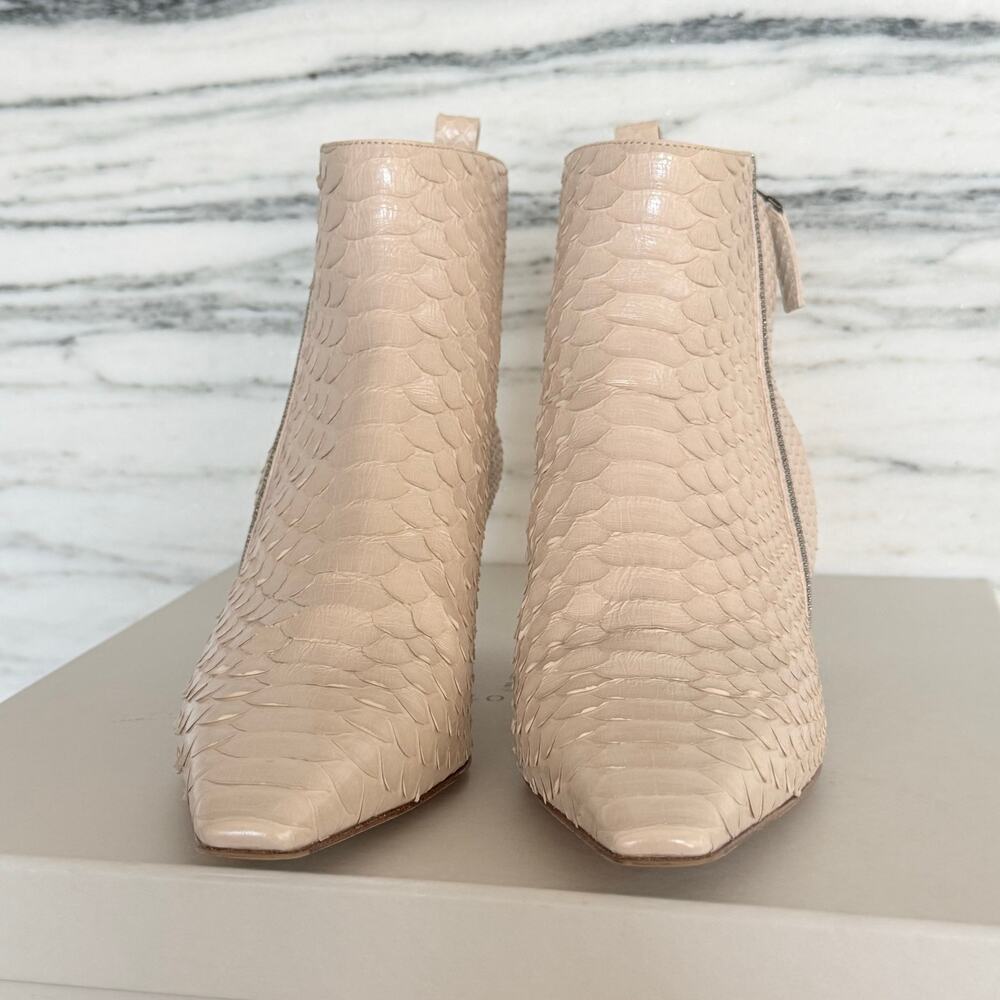 BRUNELLO CUCINELLI Light beige python leather ankle boots SZ 37 - Picture 4 of 7